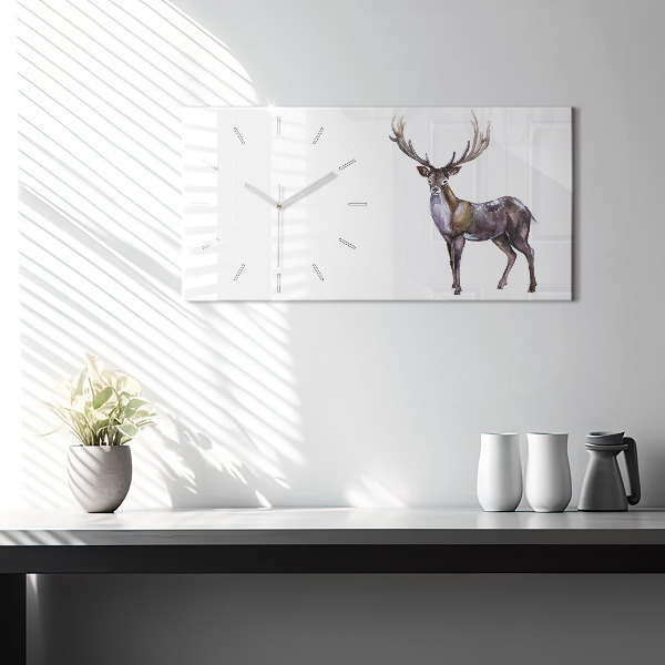 Horizontal wall clock Deer King of the Forest