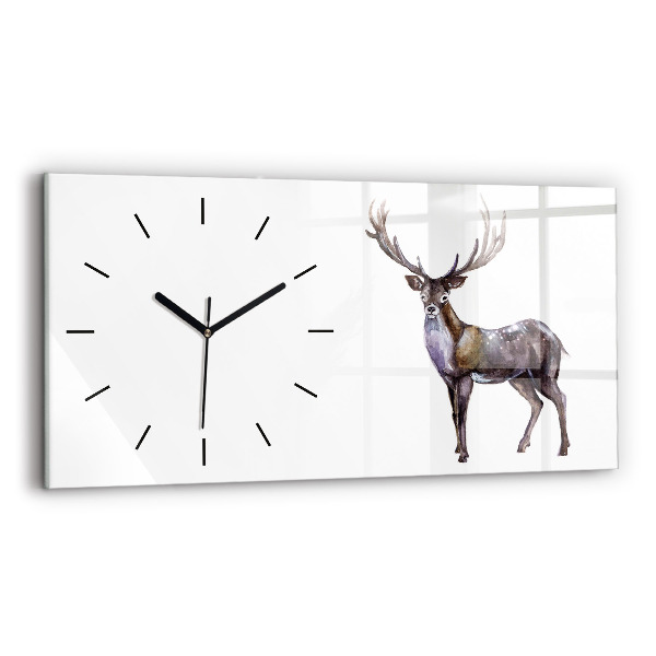 Horizontal wall clock Deer King of the Forest