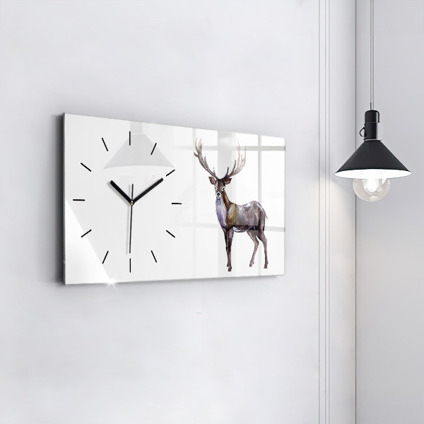 Horizontal wall clock Deer King of the Forest