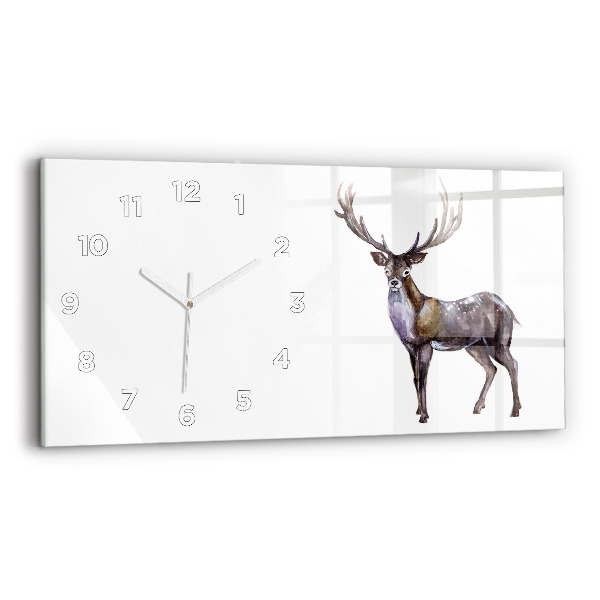Horizontal wall clock Deer King of the Forest