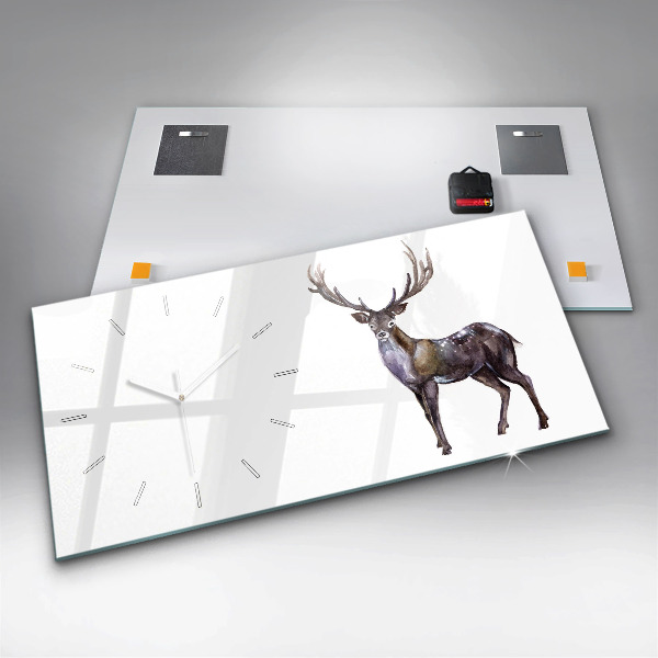 Horizontal wall clock Deer King of the Forest