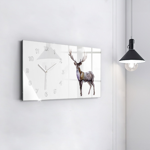 Horizontal wall clock Deer King of the Forest