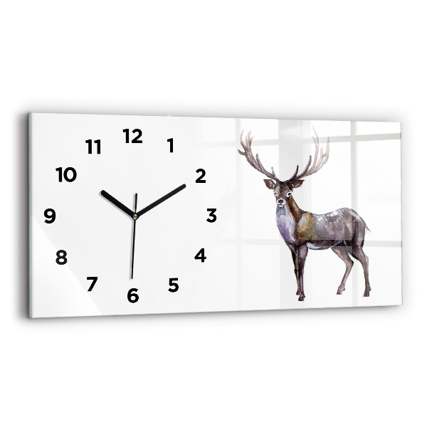 Horizontal wall clock Deer King of the Forest