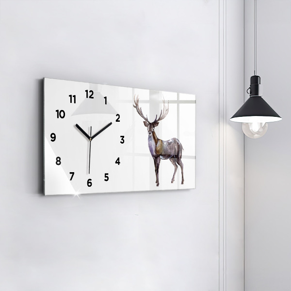 Horizontal wall clock Deer King of the Forest