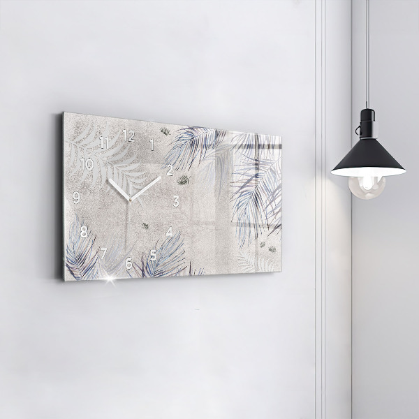 Horizontal wall clock Palm leaf