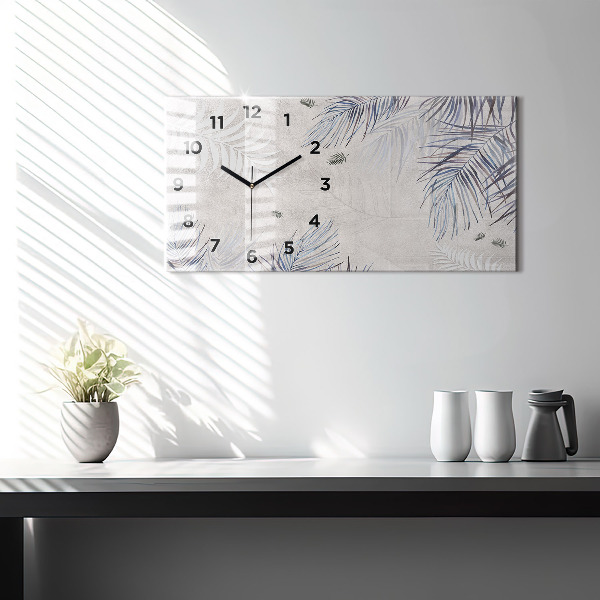 Horizontal wall clock Palm leaf