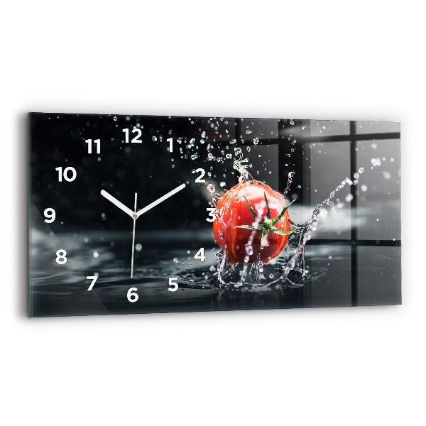 Horizontal wall clock Tomato