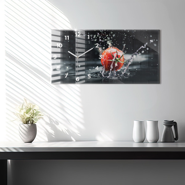 Horizontal wall clock Tomato