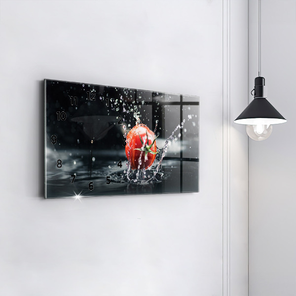 Horizontal wall clock Tomato