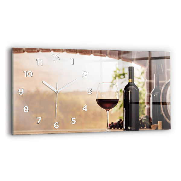 Horizontal wall clock Bottles of wine