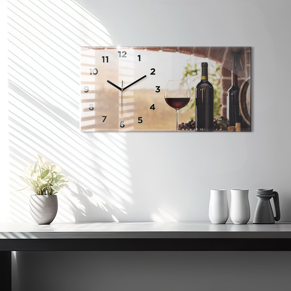 Horizontal wall clock Bottles of wine