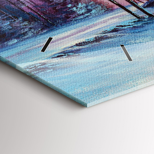 Horizontal wall clock Christmas tree and bridge