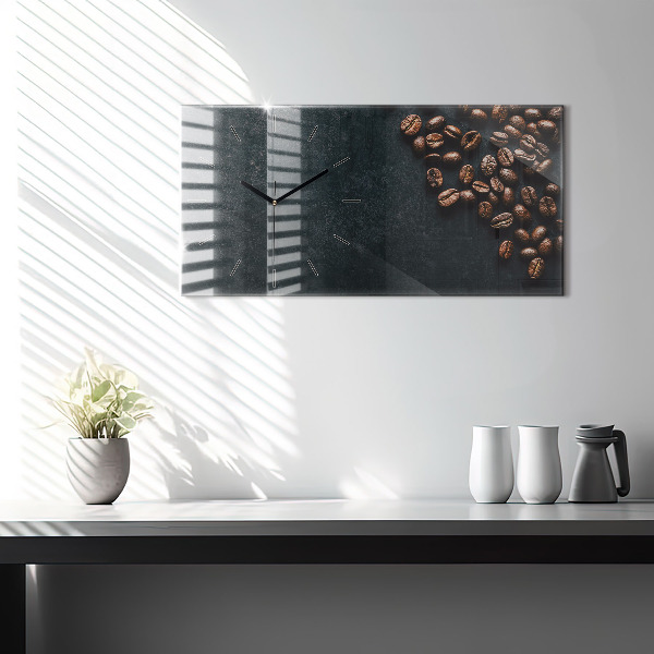 Horizontal wall clock Coffee beans