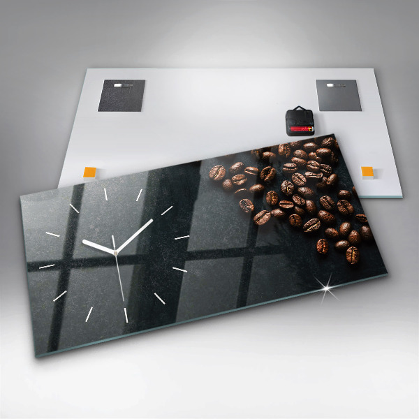 Horizontal wall clock Coffee beans