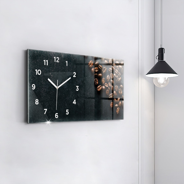 Horizontal wall clock Coffee beans