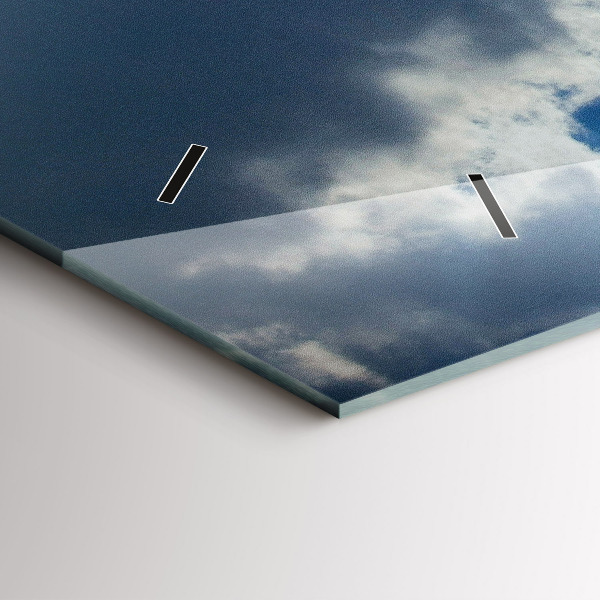 Horizontal wall clock The Polish flag against the sky