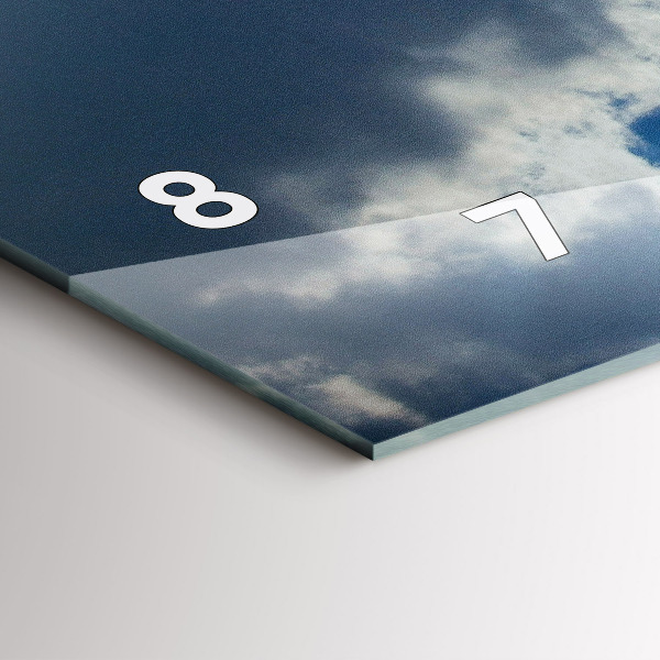 Horizontal wall clock The Polish flag against the sky