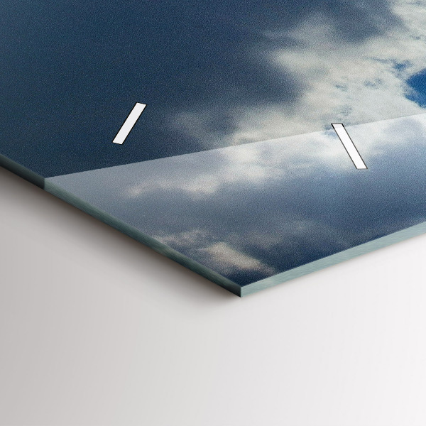 Horizontal wall clock The Polish flag against the sky