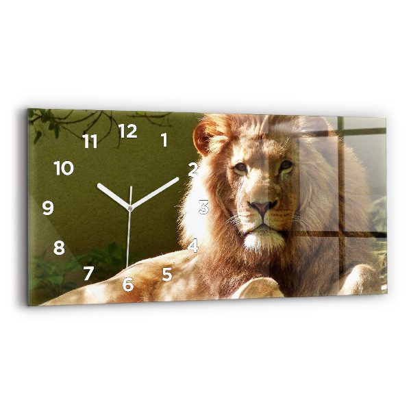 Horizontal wall clock Portrait of a Lion