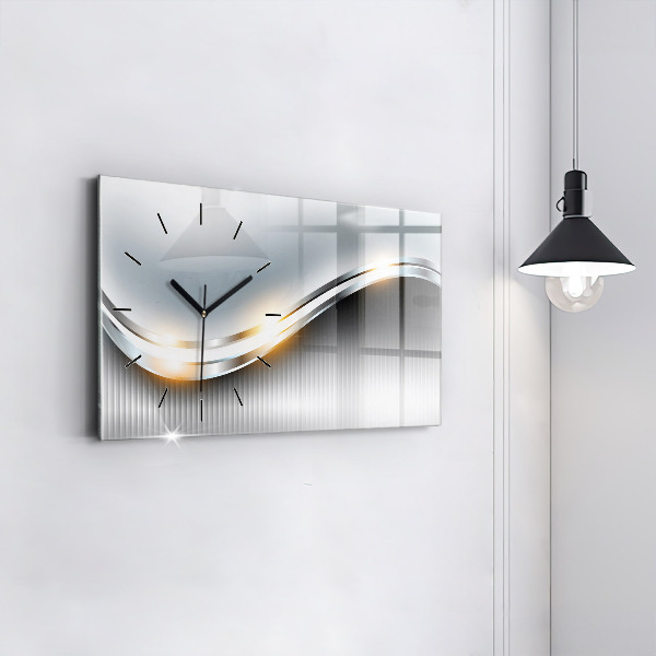 Horizontal wall clock Metal abstraction