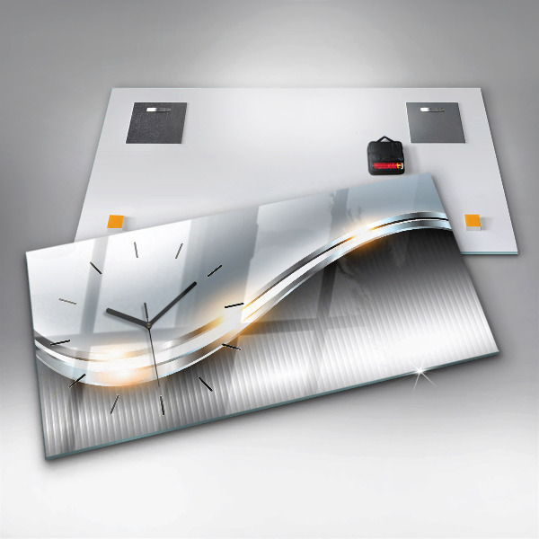 Horizontal wall clock Metal abstraction