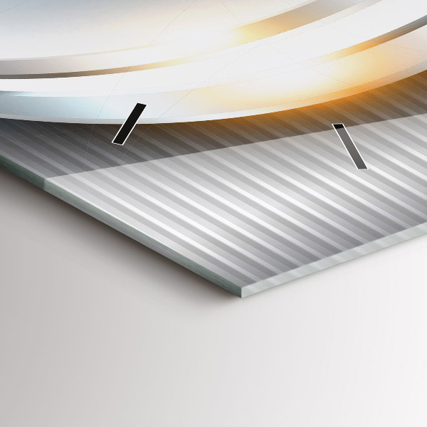 Horizontal wall clock Metal abstraction