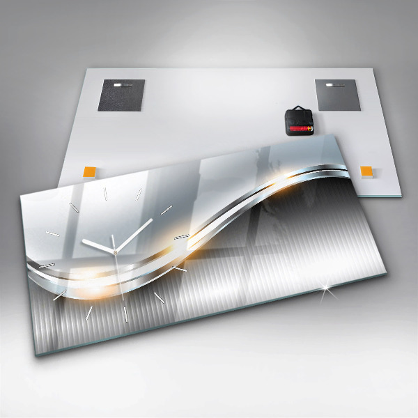 Horizontal wall clock Metal abstraction