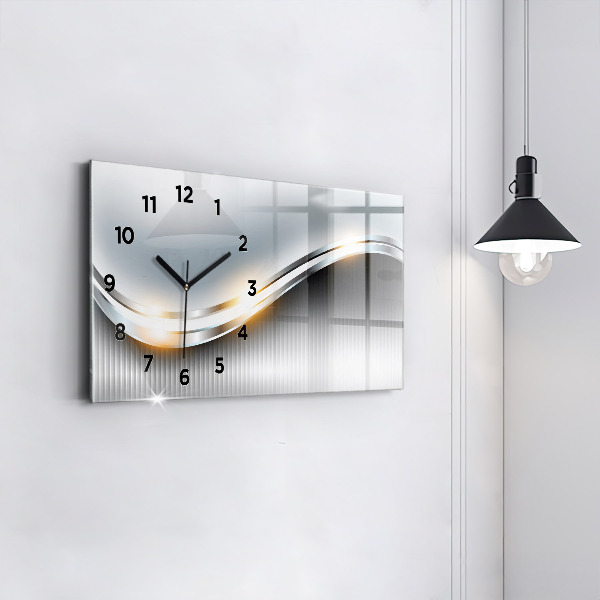 Horizontal wall clock Metal abstraction