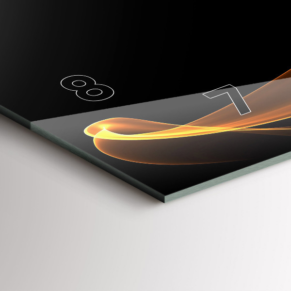 Horizontal wall clock Orange lines