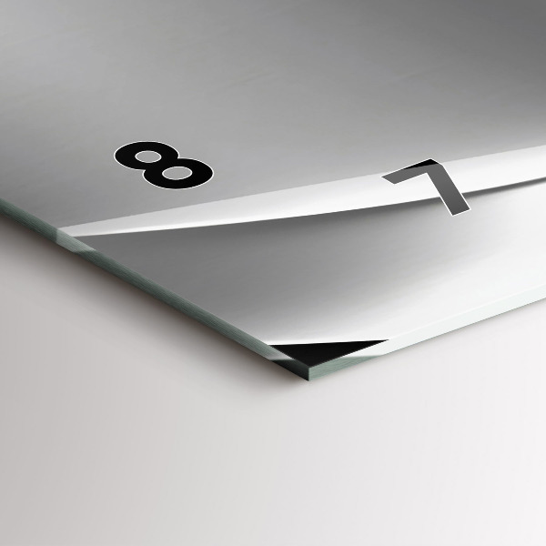 Horizontal wall clock Silver abstraction