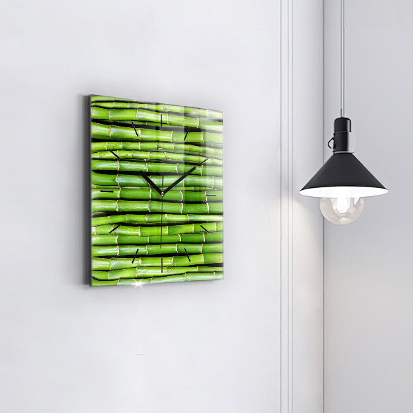 Square wall clock Asian Bamboo