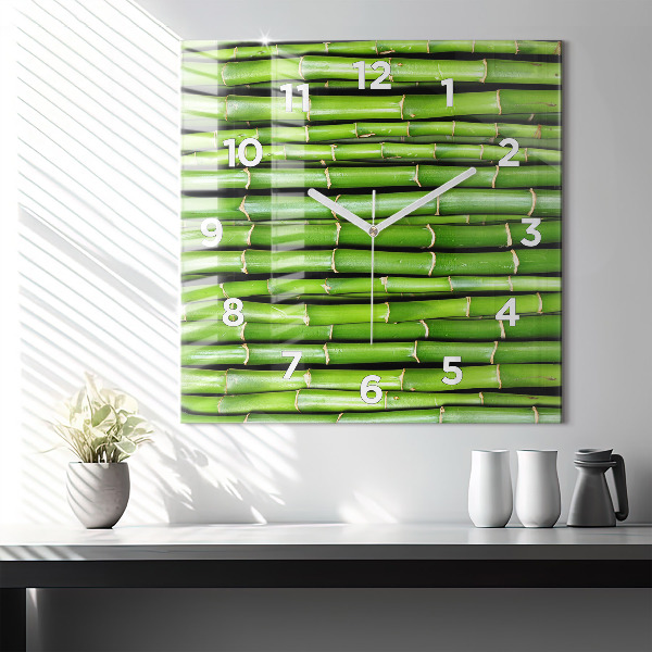 Square wall clock Asian Bamboo
