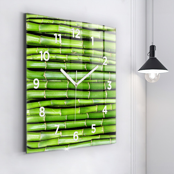 Square wall clock Asian Bamboo