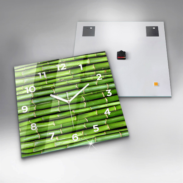 Square wall clock Asian Bamboo