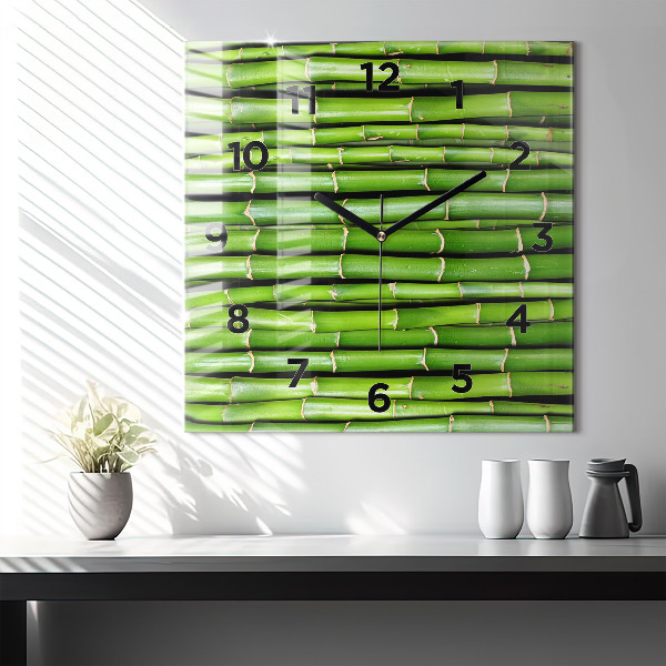 Square wall clock Asian Bamboo