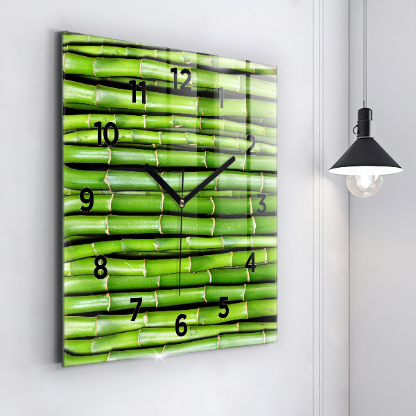 Square wall clock Asian Bamboo