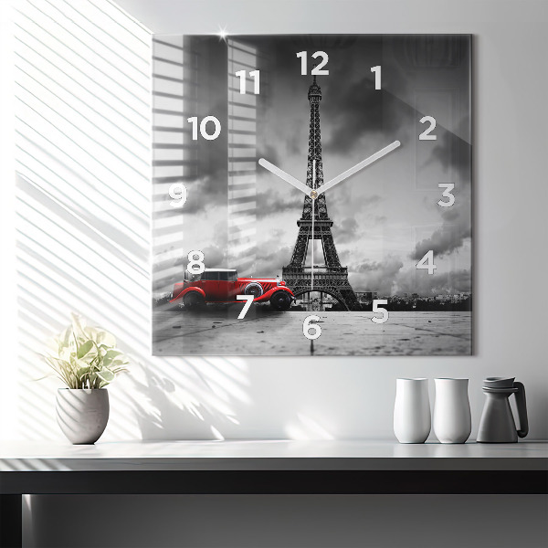 Square wall clock Effel Tower Paris