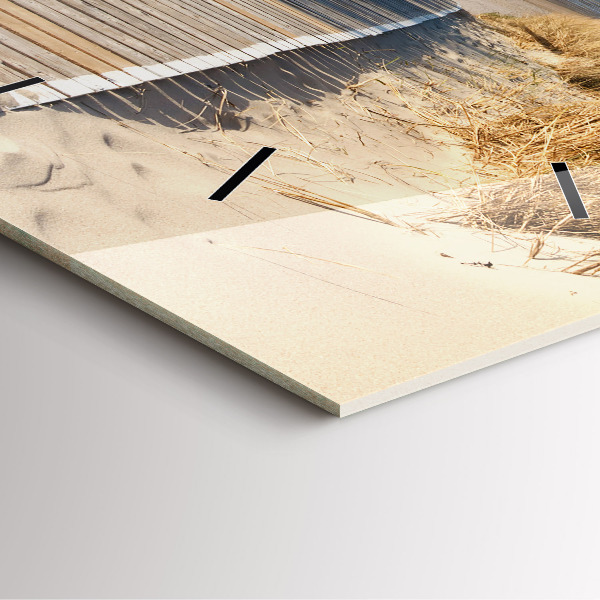 Square wall clock View of the beach
