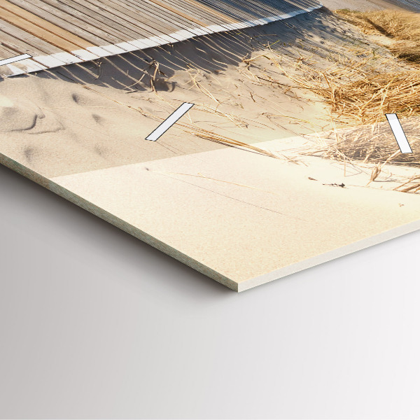 Square wall clock View of the beach