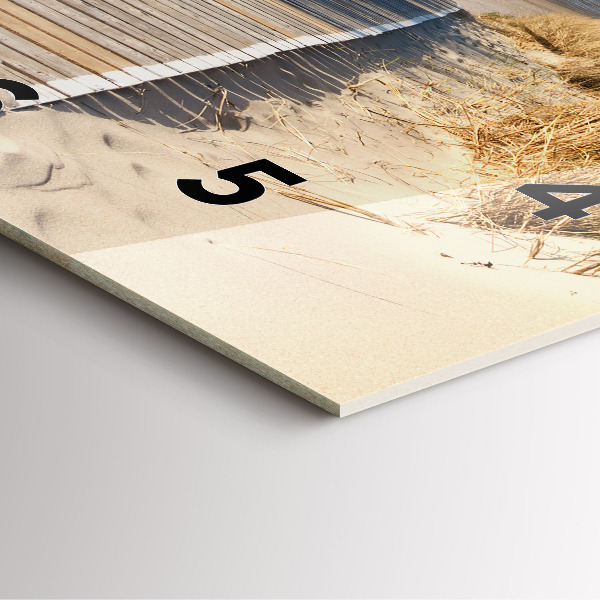 Square wall clock View of the beach