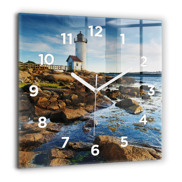 Square wall clock Annisquam Lighthouse
