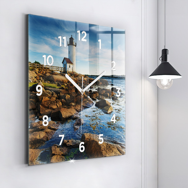 Square wall clock Annisquam Lighthouse