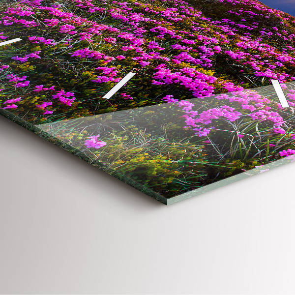 Square wall clock Sunrise and flowers