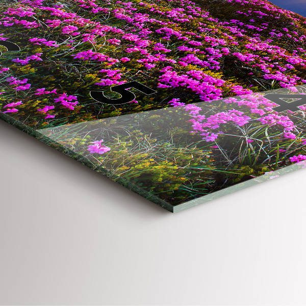 Square wall clock Sunrise and flowers