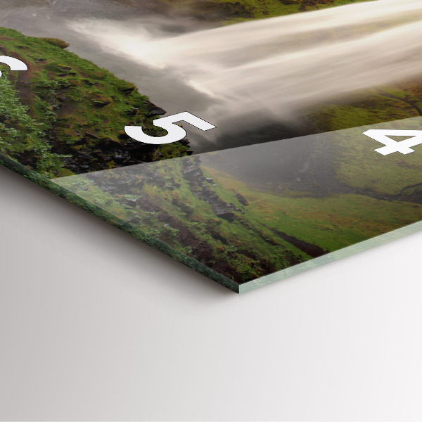 Square wall clock Waterfall in Iceland