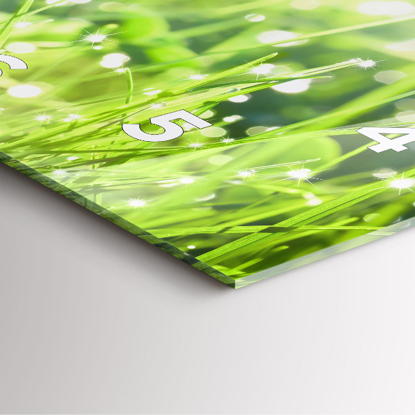 Square wall clock Green grass