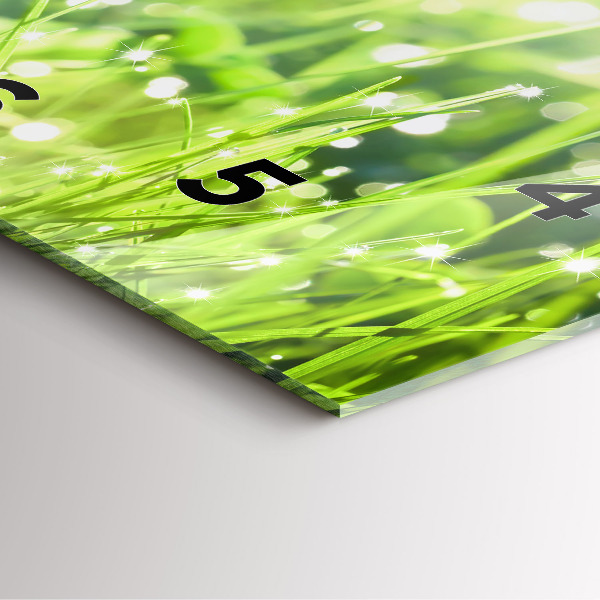 Square wall clock Green grass