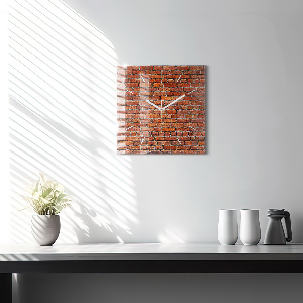 Square wall clock Old brick wall