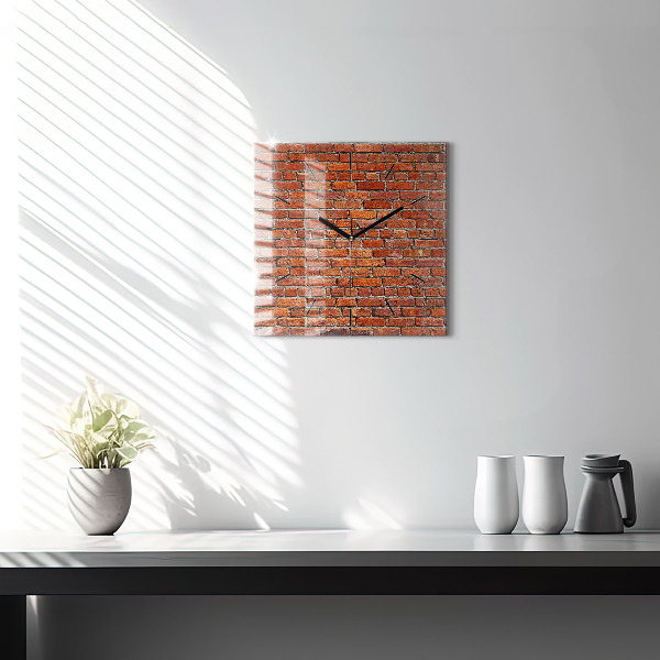 Square wall clock Old brick wall