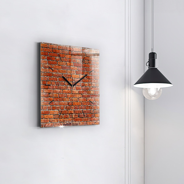 Square wall clock Old brick wall